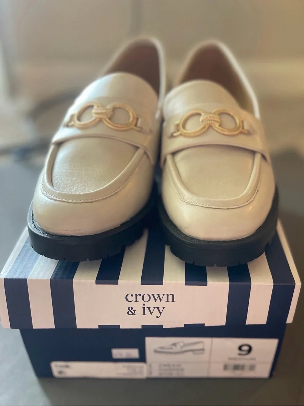 NWT Crown & Ivy Harper Loafers - Size 9, Cream